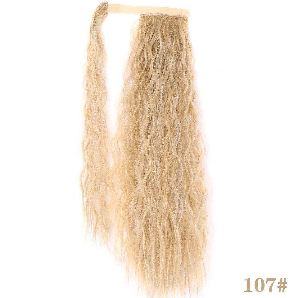 LUPU Synthetic Long Corn Perm Ponytail Hair Extension Clip In Hairpiece For Women Wrap Around Magic Paste Ponytail Extensions