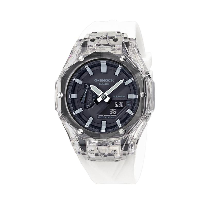 CASIO Unisex Liquid Crystal/Analog Dual Display Series Black Watch GA-2100-1A(Watch4--)