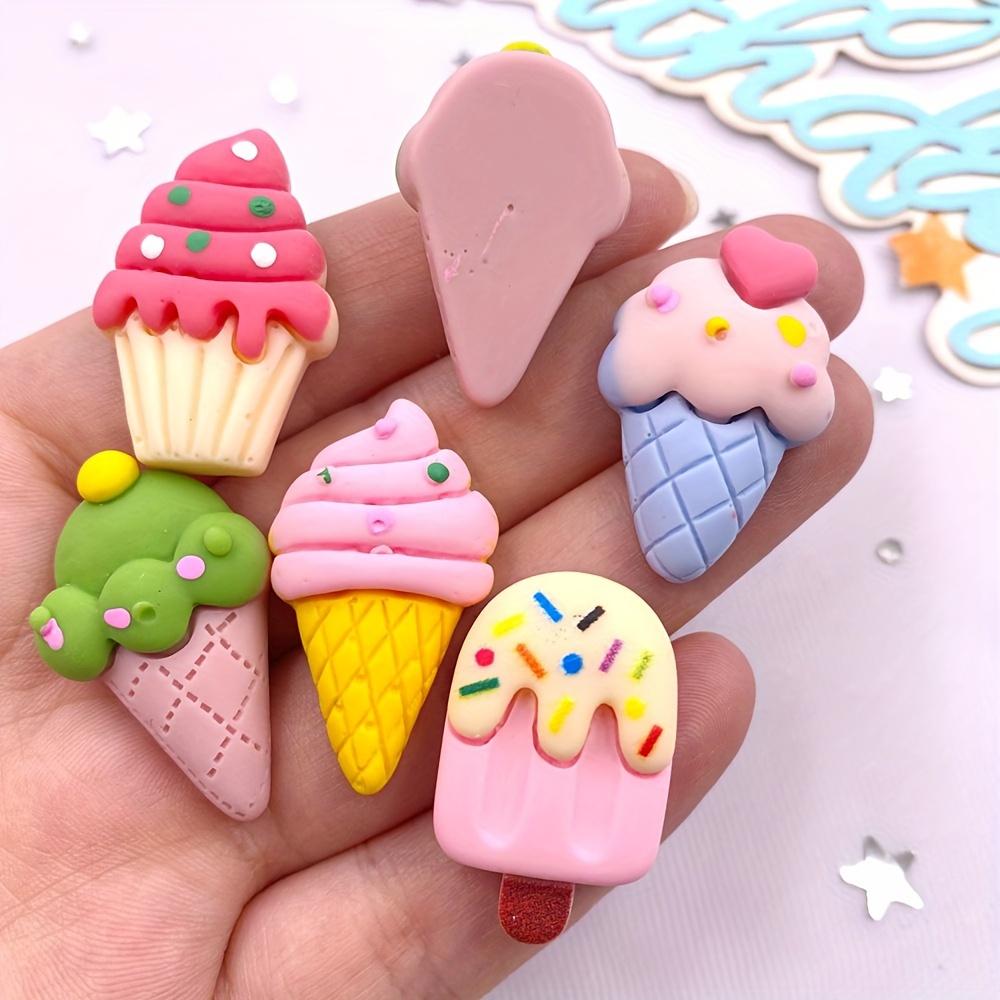 6-Piece Polyresin Ice Cream & Cupcake Fridge Magnets Set – Decorative Refrigerator Magnets for Office, Kitchen & Locker
