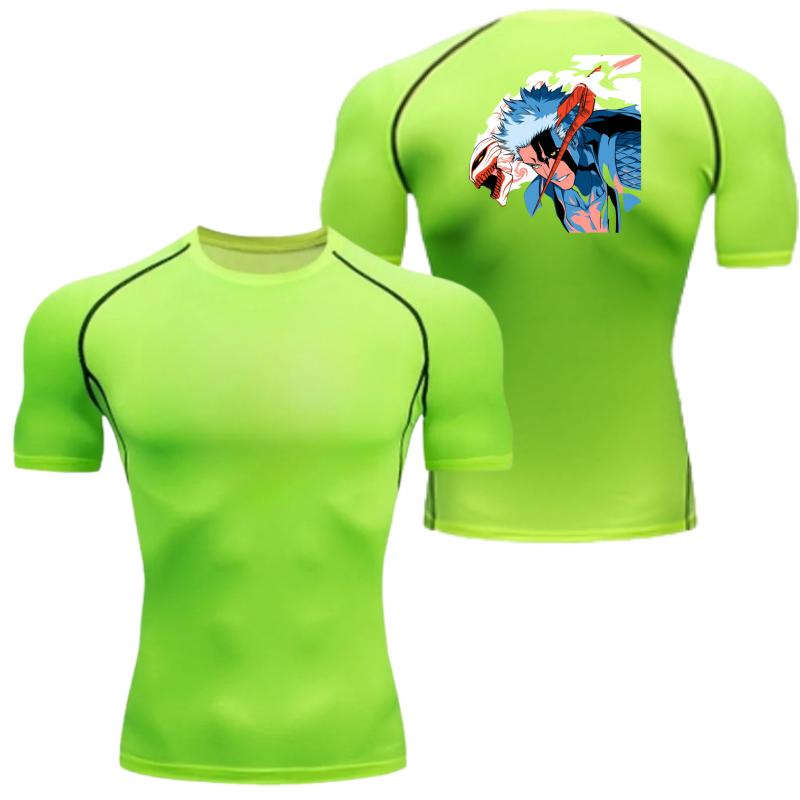 

Bleach Мужская компрессионная футболка с коротким рукавом Дышащая Быстросохнущая Эластичная Принт паука Футболки для бега Велоспорта Тренировок в зале XXXL
