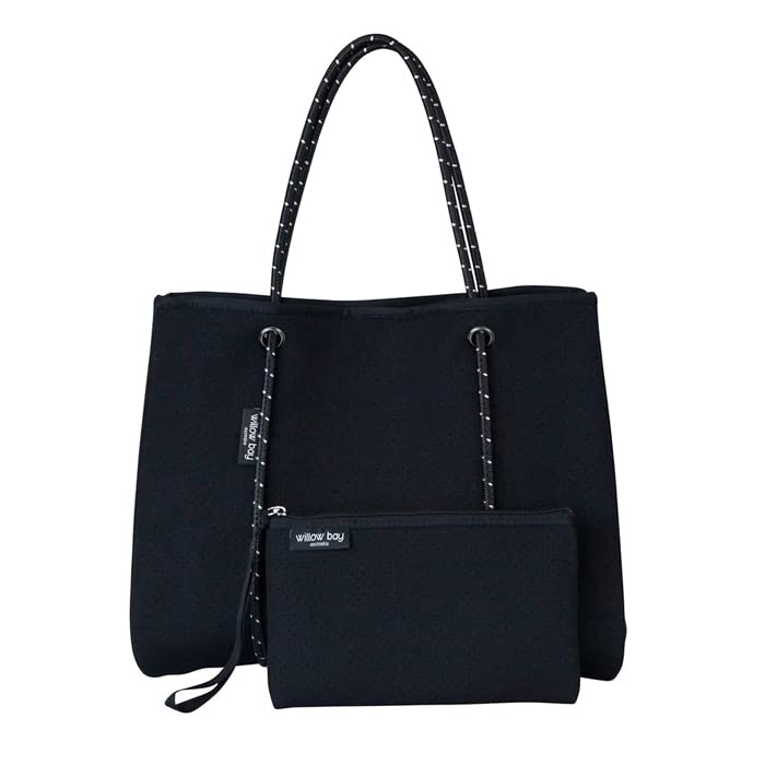 

Tote Bag with Shoulder Water Double Pool Beach Gym Commuter Magnetic Back to New Travel [Willow Bay] Women s Pouch, Strap, Resistant, Pouch, Handle, чорний