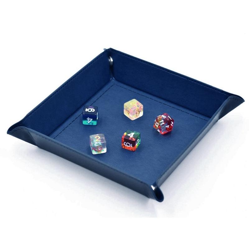 PU Leather Bedside Storage Tray Folding Desktop Organizer