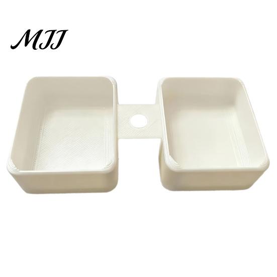 Dipping Sauce Cup for Car 3D Printed Holder Condiment Tray, 2 Compartment Dip Dispenser Container with Straw Hole, Universal Vehicle Tumbler Fast Food