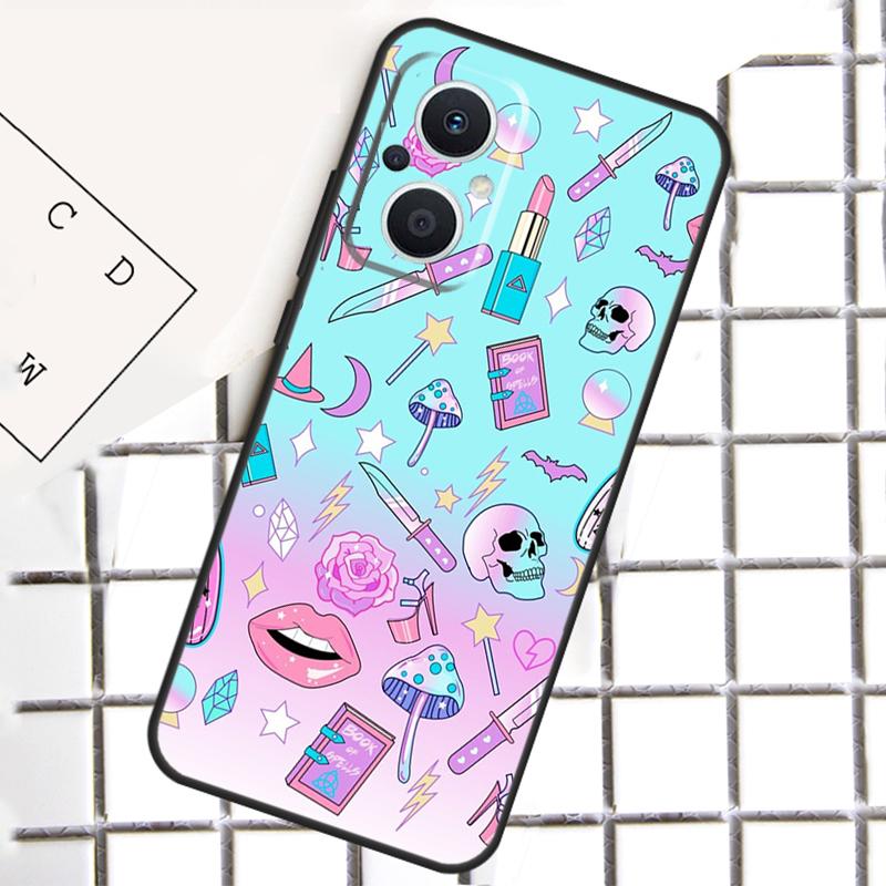 Girly Pastel Witch Goth Phone Case For OPPO Reno 14F 14 13 12 11 F 10 Pro 8T 7 8 Lite OPPO Find X8 X6 X5 Pro Cover