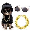 Pet Gold Chain Adjustable Length Electroplated Pet Chain Pet Sunglasses Necklace Set for Small Dogs Cats Adjustable for Puppy