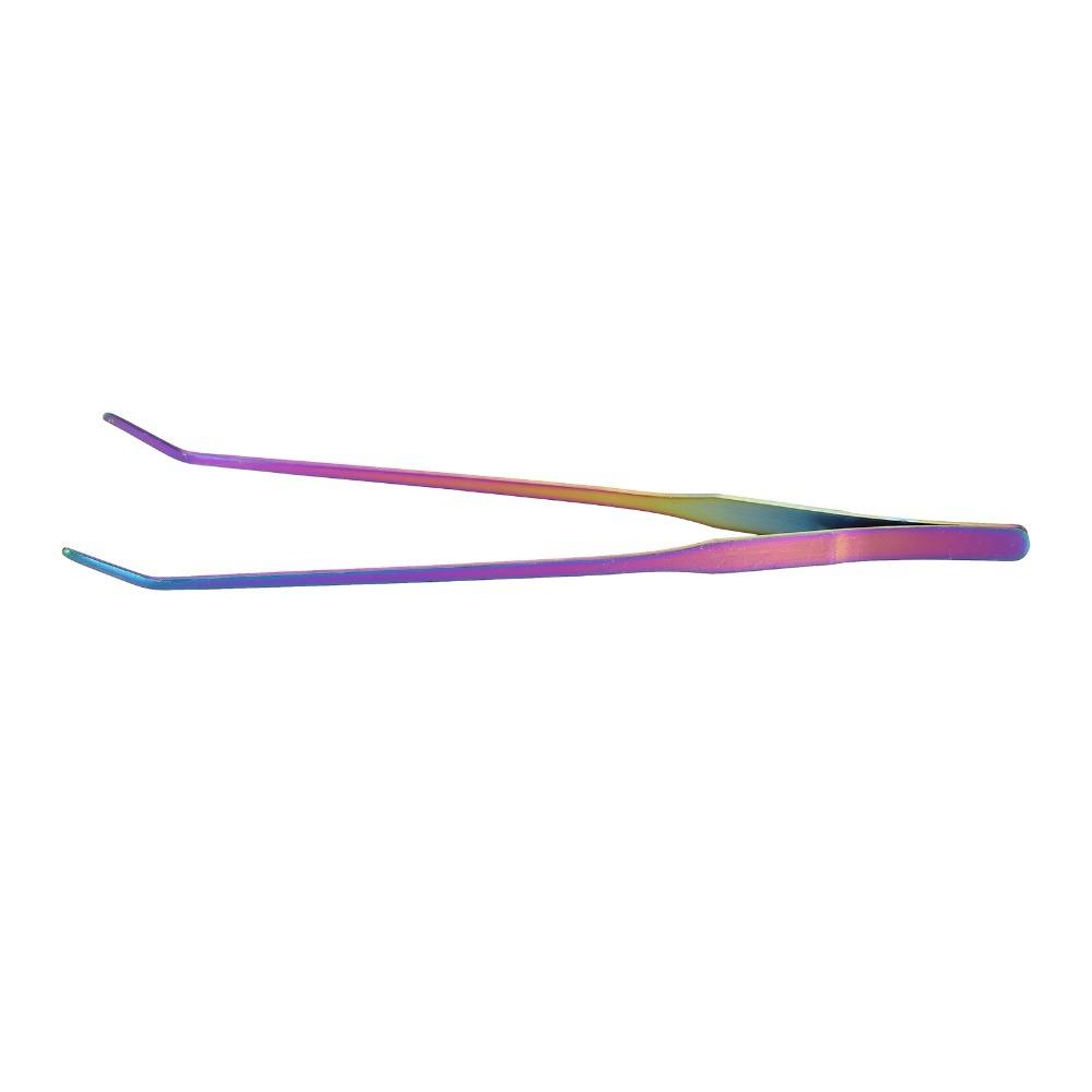 

Stainless Steel Aquarium Tweezers Long Tweezers 27cm Length Planted Tongs Curved Design Rainbow Aquascaping Tools Aquatic Plants