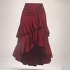 Women Spring Fall High Waist Gathered Bodycon Skirt with Ruffle Hem & Draped Detail