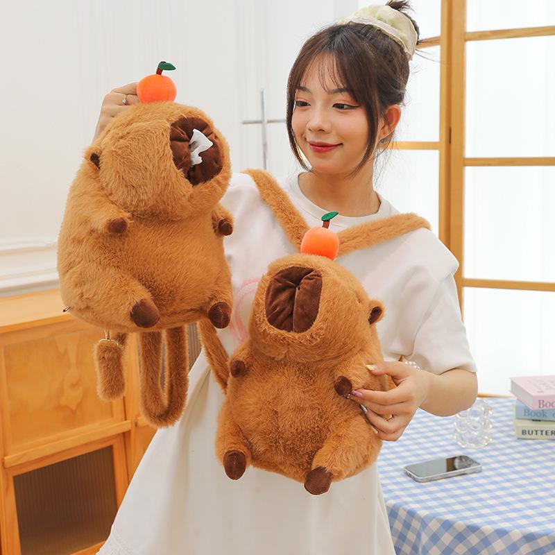 

Orange Capybara Backpack & Plush Toy Combo 35 cm