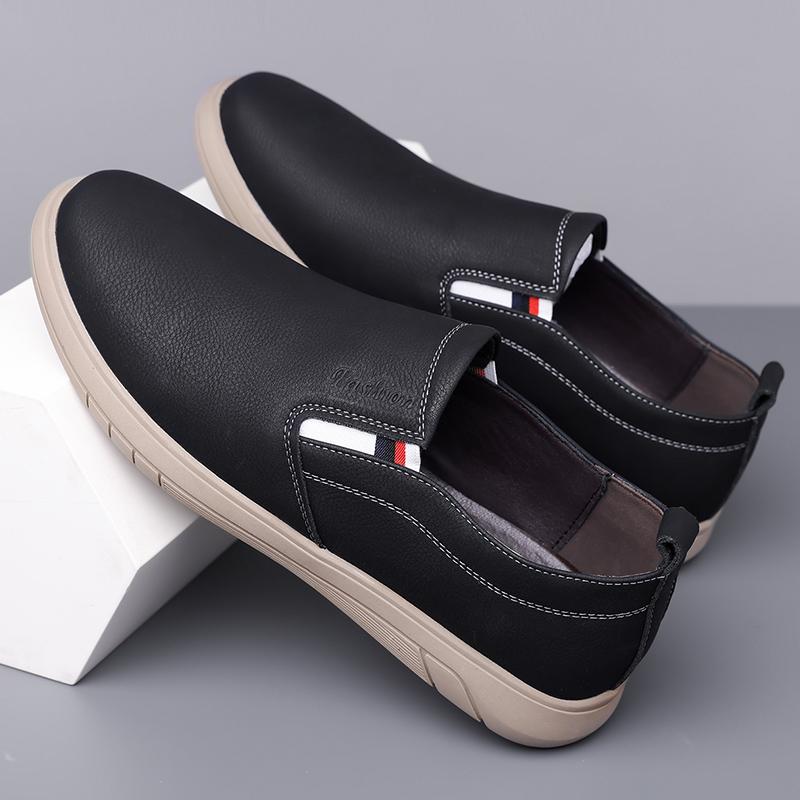 

Мужские кожаные мокасины, нескользящая обувь для ходьбы, удобная повседневная обувь для мужчин, для работы, офиса, мужские туфли на плоской подошве 44 чёрный