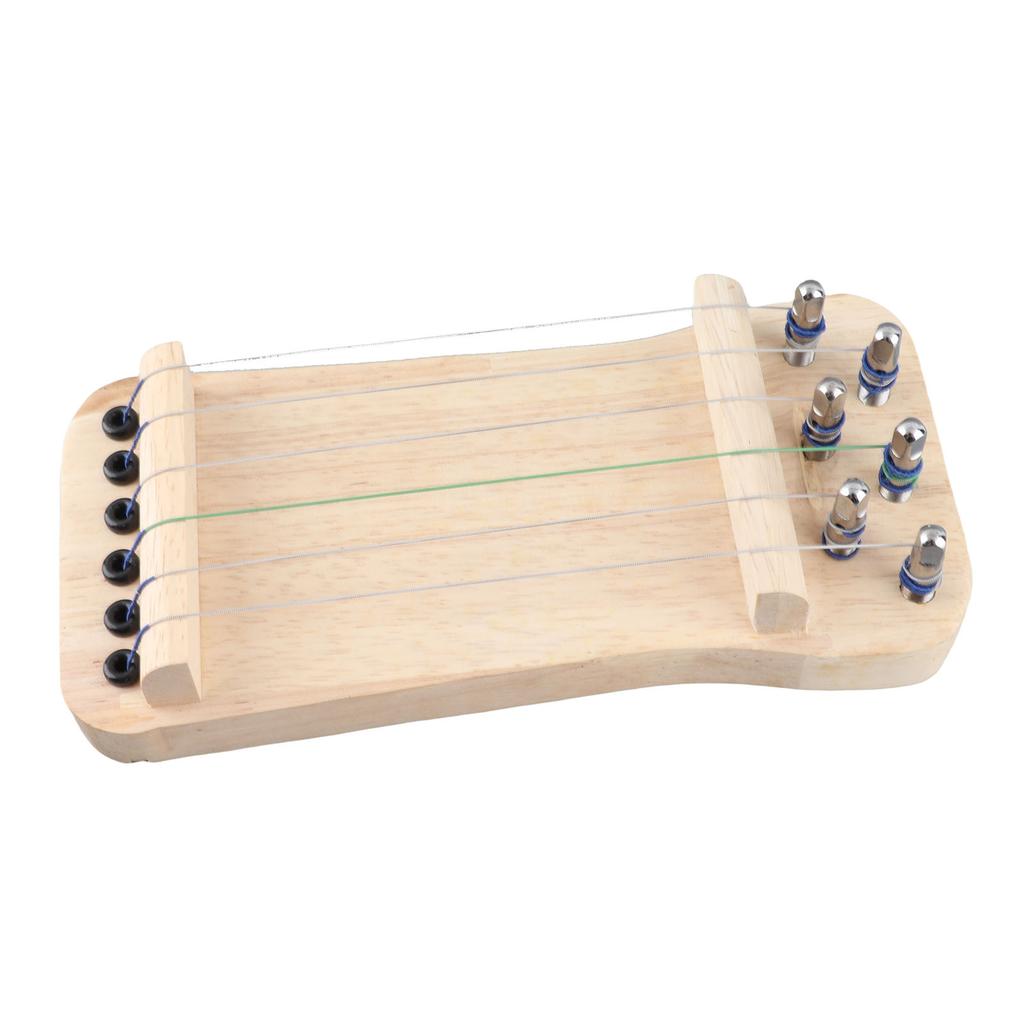 Chinese Zither Finger Trainer Wooden 6 String Mini Musical Instrument Fingering Practice Tool