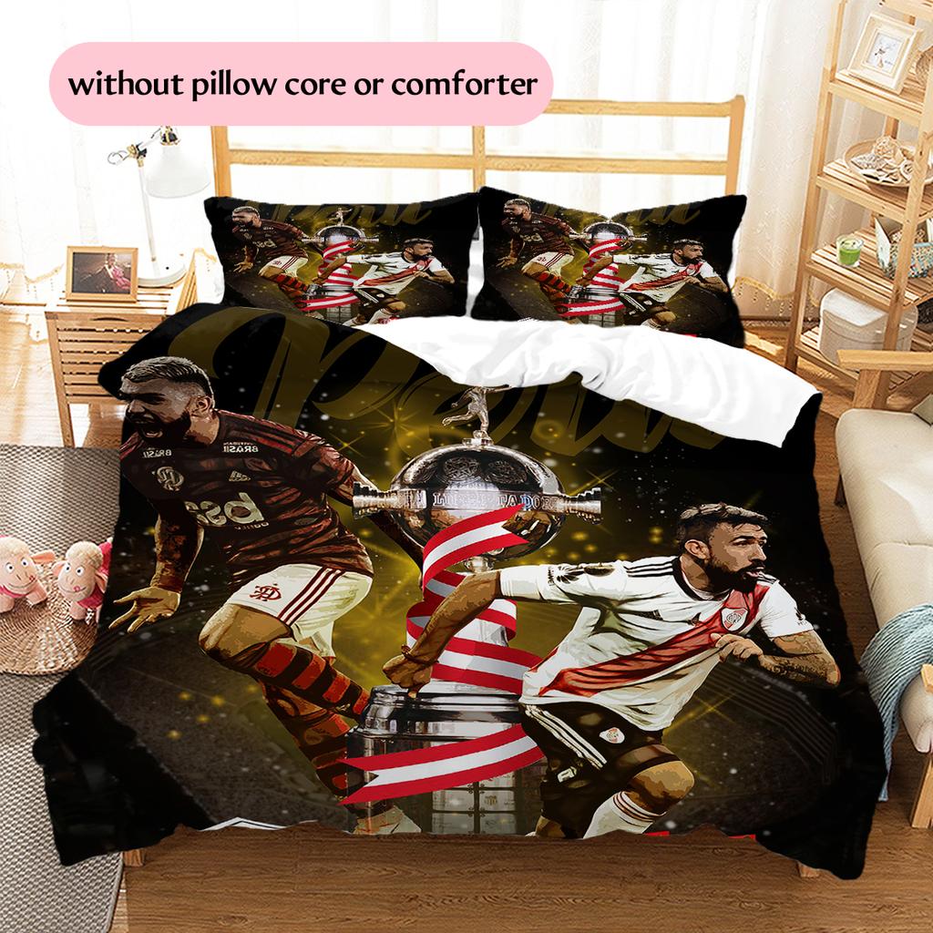 River Plate Football Club Pattern Bedding Home Decoration Birthday Gift (1 * duvet cover + 2 * pillowcase, without core)