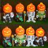 Pumpkin Resin Knight Halloween Decoration Figurine Light Garden Ornament Gift