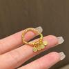 Simple Chinese Style Small Pendant Ping An Joy Female Ring New In Antique Bead Rings for Women Suitable for Daily Jewelry Gifts