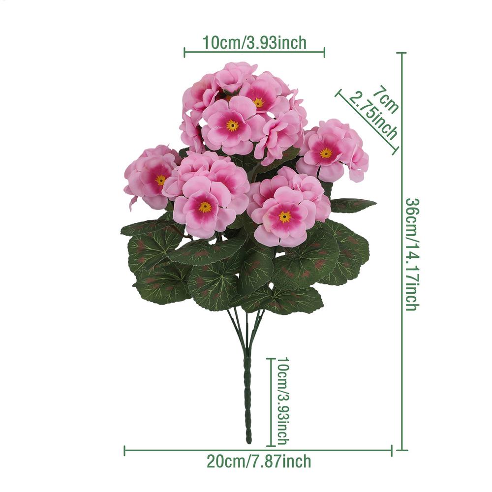 Artificial Flower Realistic Geranium Begonia Flower Wedding Bridal Bouquets Home Outdoor Garden Bonsai Decor Festival Garland