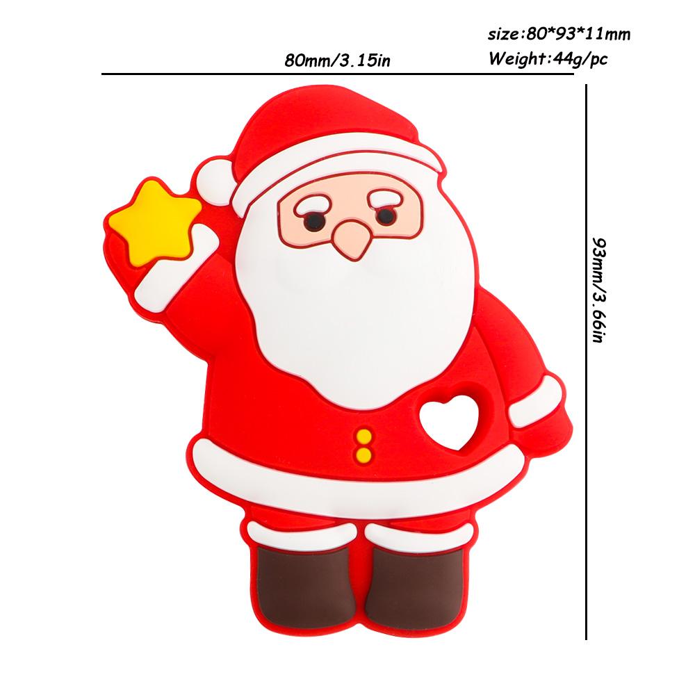 2/5pcs Christmas Series Silicone Beads Santa Reindeer Cookies Snowman DIY Pacifier Chain Jewelry Making Bulk DIY Crafts