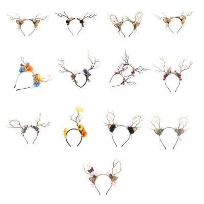 Niedlicher Baumzweig Rentiergeweih Haarreif Damen Fotografie Make-up Stirnband für Weihnachtsfeier Haaraccessoires