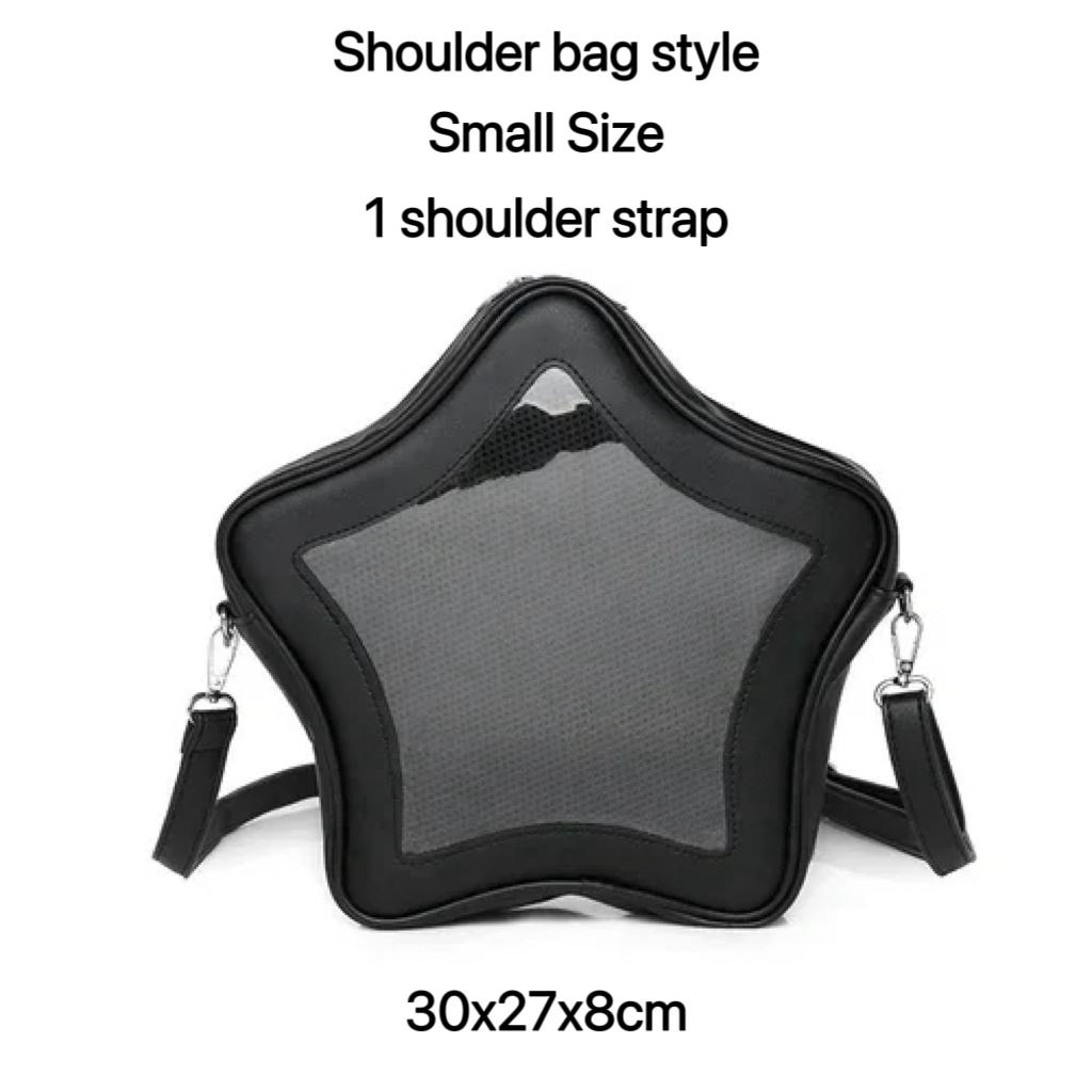 

Yellow Star Ita Bag Girls Cute Fashion Kawaii Backpack Y2K Waterproof Front Pocket Transparent Knapsack Teenage Travel Schoolbag