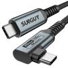 SUNGUY 3M Right Angle To 20Gbps Data 100W PD Fast Video USB Gen2x2 To Nylon Compatible with iPhone MacBook iPad Galaxy and Gray USB-C USB-C Cable,