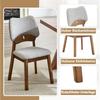 Set of 2 Dining Chairs with Butterfly Backrest, Modern Wood Chairs with Padded Seat, Design Kitchen Chairs for Dining Room Living Room, Without Table