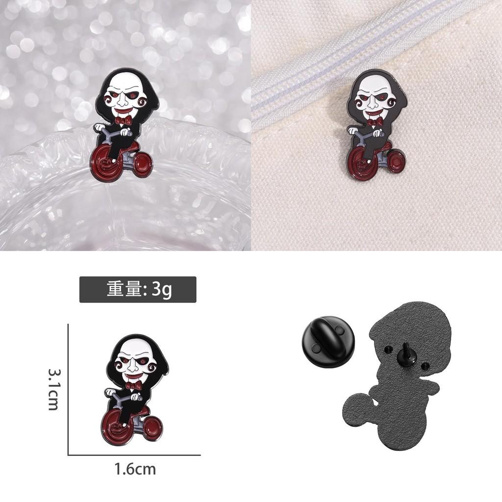 Creative Halloween Series Brooch Featuring Terrifying Cartoon Character Designs And Dark Metal Accents For Collectors And Fans
