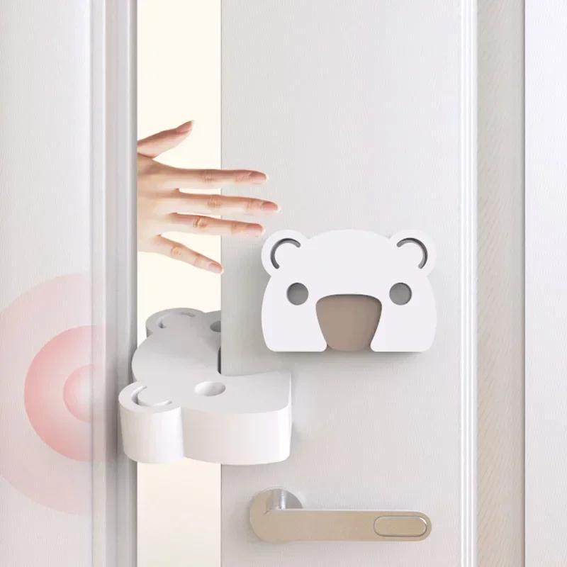 Baby Toddler Anti-Pinch Finger Door Stopper - Thick White EVA Cartoon Bear Design Home Safety Door Block for Kids Protection