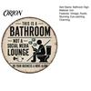 Round Bathroom Wall Decor Vintage Rustic Metal Tin Sign, 8 Inch Hanging Style Plaque, Retro Funny Farmhouse Decorative Sign for Restroom Waterproof