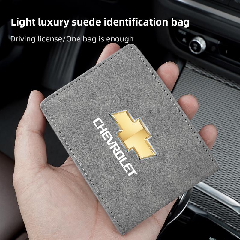 For Chevrolet Spark Captiva Cruze Car Driver License Cover Suede Anti-Fur Car Driving Documents Case Credit Card Holder