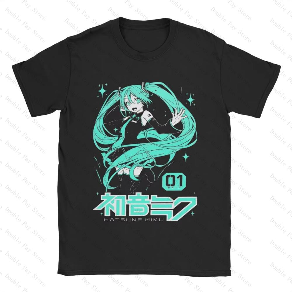 2026 Hatsune Miku Anime T Shirt Unisexs Cotton Tops Tee Aesthetic Oneck Short Sleeve Kids Tshirt Unisexs Shirts Women tshirts
