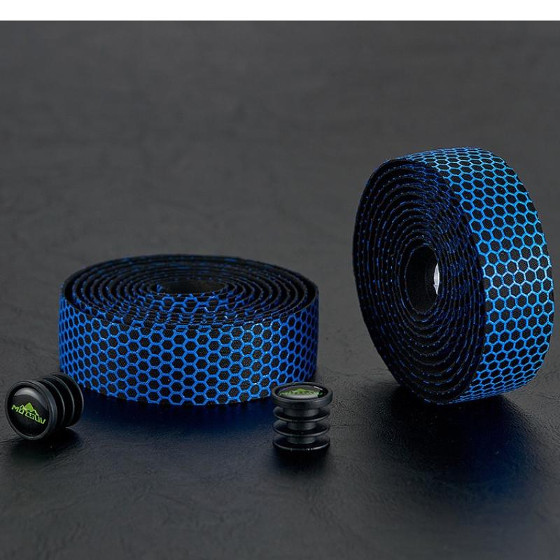 1Pc Road Car Handlebars with Honeycomb Silicone Bicycle Cable Ties, Non-slip Breathable Straps EVA Elastic Dead Fly Handlebars