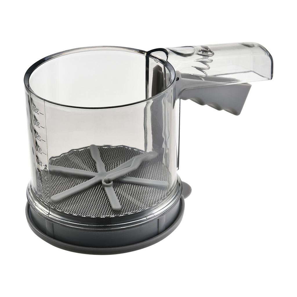 For Baking For Cooking Double Layer Sifter Flour Sifter Baking And Cooking Grey Fine Mesh Screen Rotating Sheet