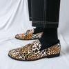 Men's Leopard Print Casual Slippers, Backless Loafers with Non-slip, Daily Indoor Outdoor Use, Fashionable Animal Print Shoes