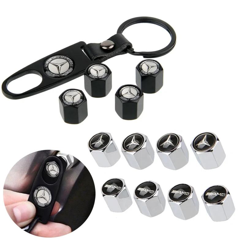 4PCS/SET Car Wheel Tire Valve Caps Tyre Rim Covers for Mercedes Benz W176 W204 W203 W205 W211 W124 W210 AMG CLA CLK GLK SL ML