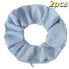 2Pcs Striped Knitted Fabric Solid Color Hair Band Hair Scrunchies With Pocket Zipper For Girls Ponytail Holder Bands