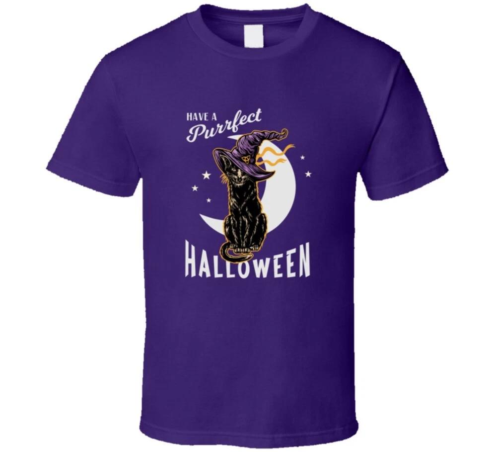 Have A Purrfect Halloween Funny Cat Gift T Shirt L