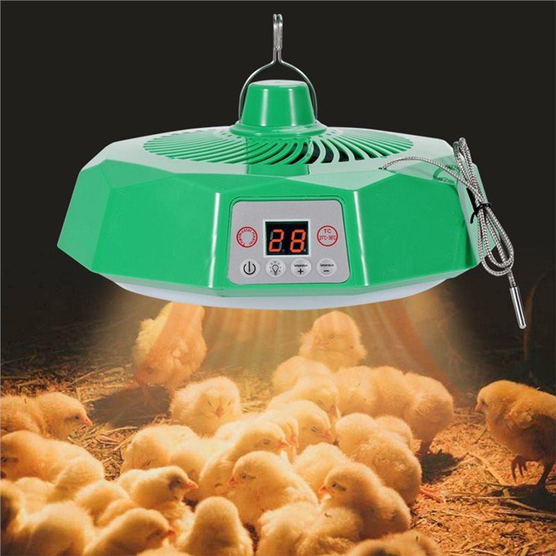 EU Plug Smart Heating Lamp Pet Temperature Control Air Warming Remote-Control Brooding Incubator Poultry