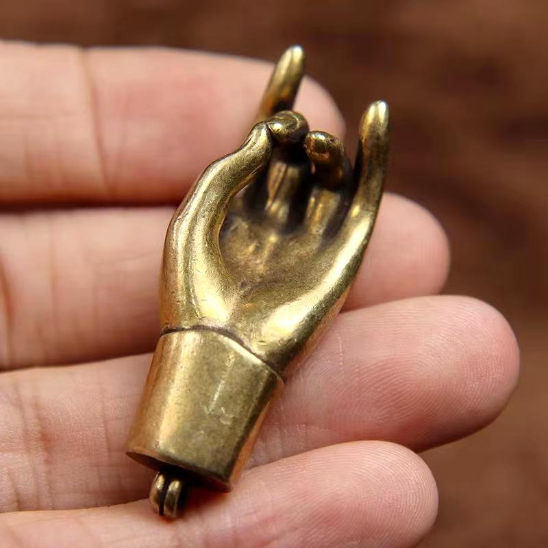 Modern Metal Craft Guanyin Bergamot Pendant with Enlightenment Key, Plated Brass for Art and Collectibles
