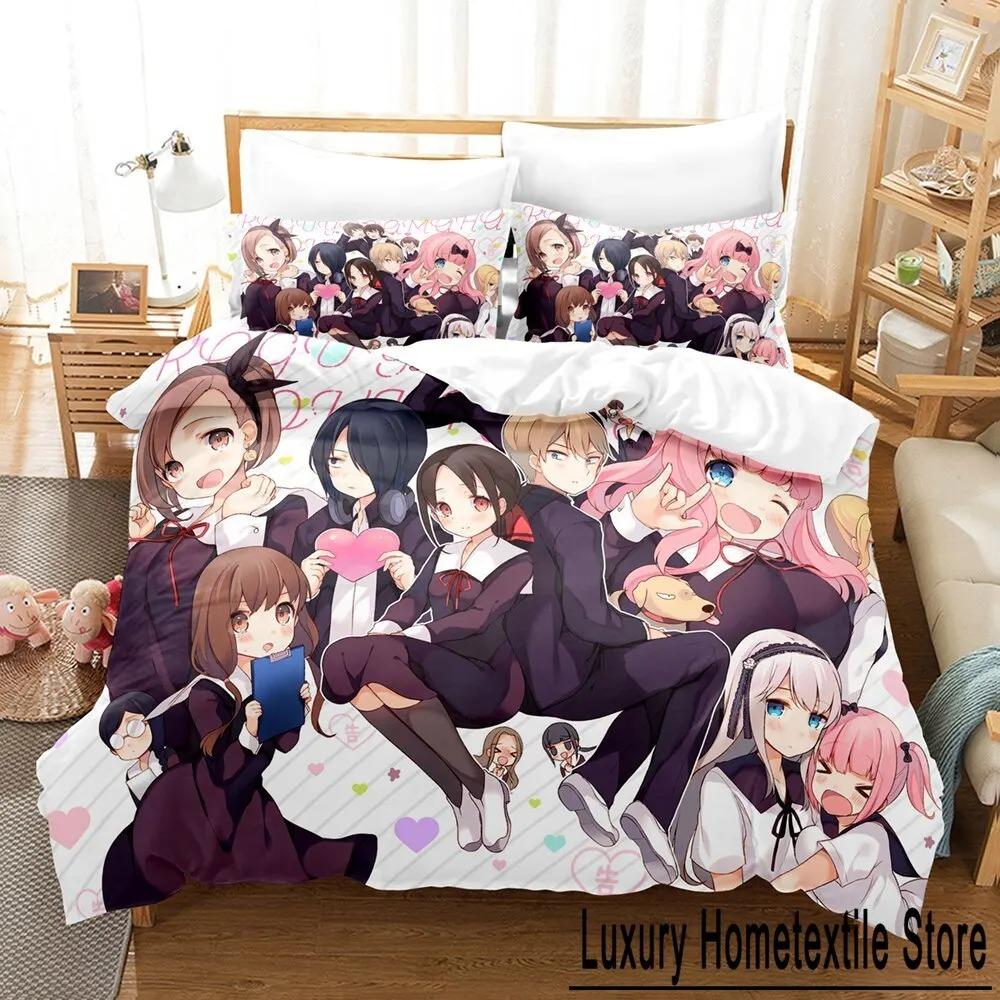 

3D Printed Anime Kaguya-sama Love is War Bedding Set Boys Girls Twin Queen Size Duvet Cover Pillowcase Bed Kids Adult Tool 70x133cm 2pcs
