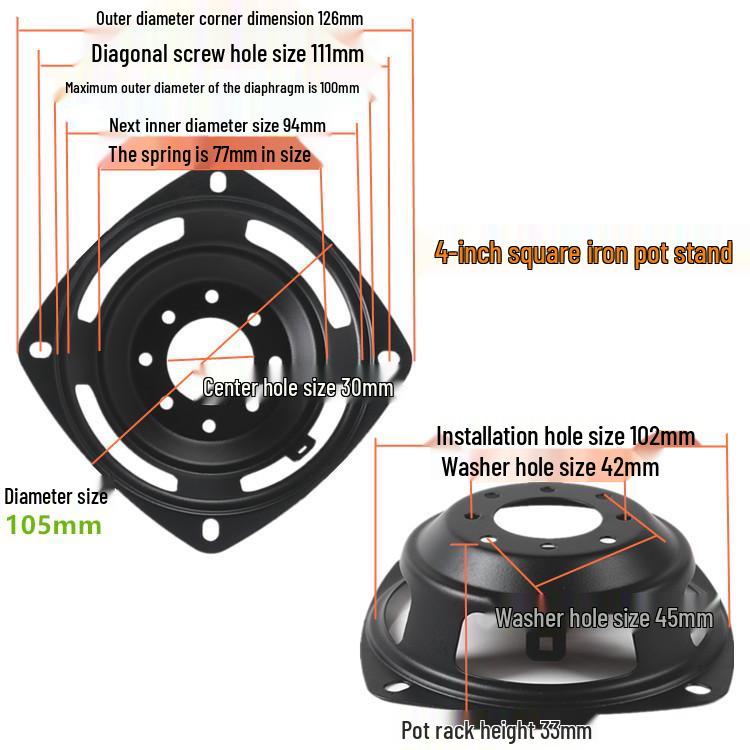 Speaker Iron Basket Stand - Bracket & Rolled Edge Repair for 3-10 Inch Speakers, DIY Accessories