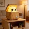 Creative Cat Night Light in Wooden Box Design with Soft Glow LED Lamp for Bedroom Desk Decoration and Ambient Lighting
