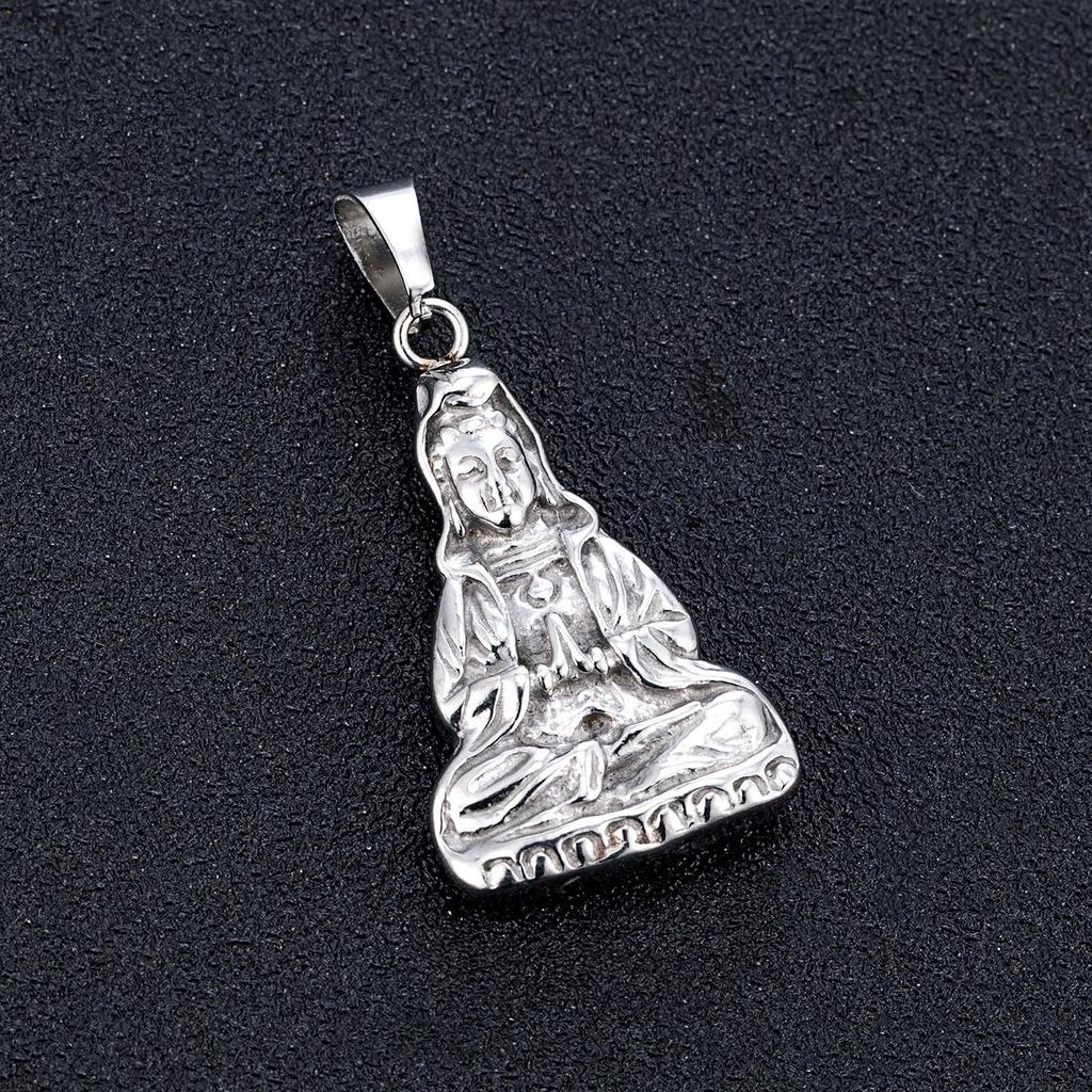 Guanyin Lotus Pendant Simple Hollow Necklace Pendant as a Gift for Ladies and Elders
