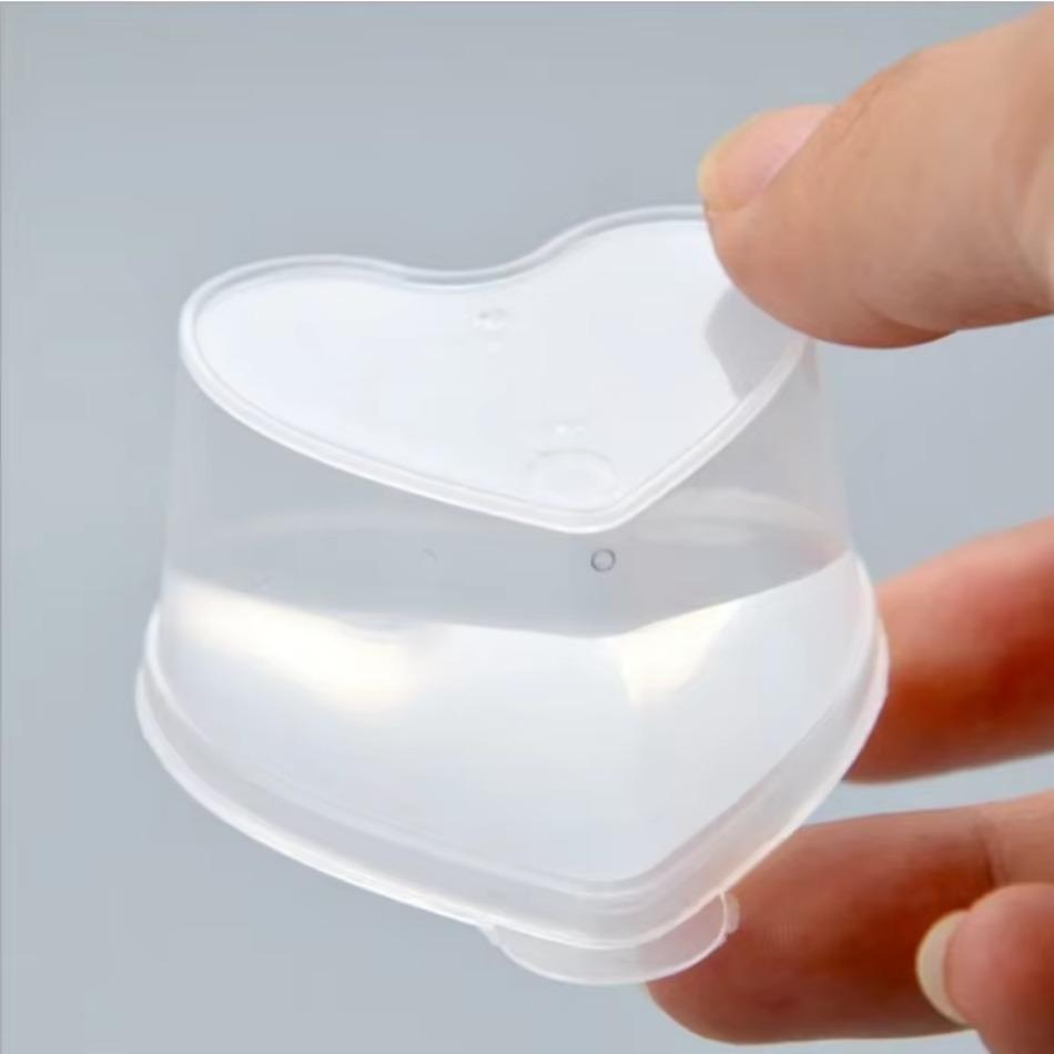 10 Pcs Love Heart Shaped 45ml Transparent Packaging Box with Lids DIY Slime Pudding Sealed Plastic PP Storage Box