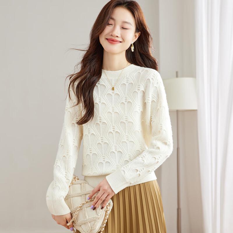 Srcr Women's Jacquard Pure Wool Long-Sleeve Sweater