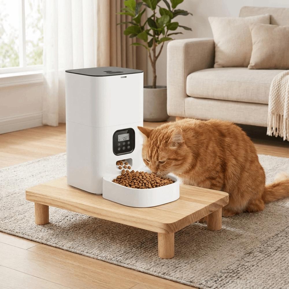Non-slip Cat Food Dining Table Rack Wooden Raised Cat Bowl Stand Pet Feeder Stand  Home Use