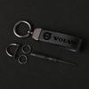 Car Fine Leather Keychain Ring Emblem Key Chain Accessories For Volvo XC90 V90 V60 XC60 V40 S80 S60 S90 C40 XC40 V70 XC70 C30