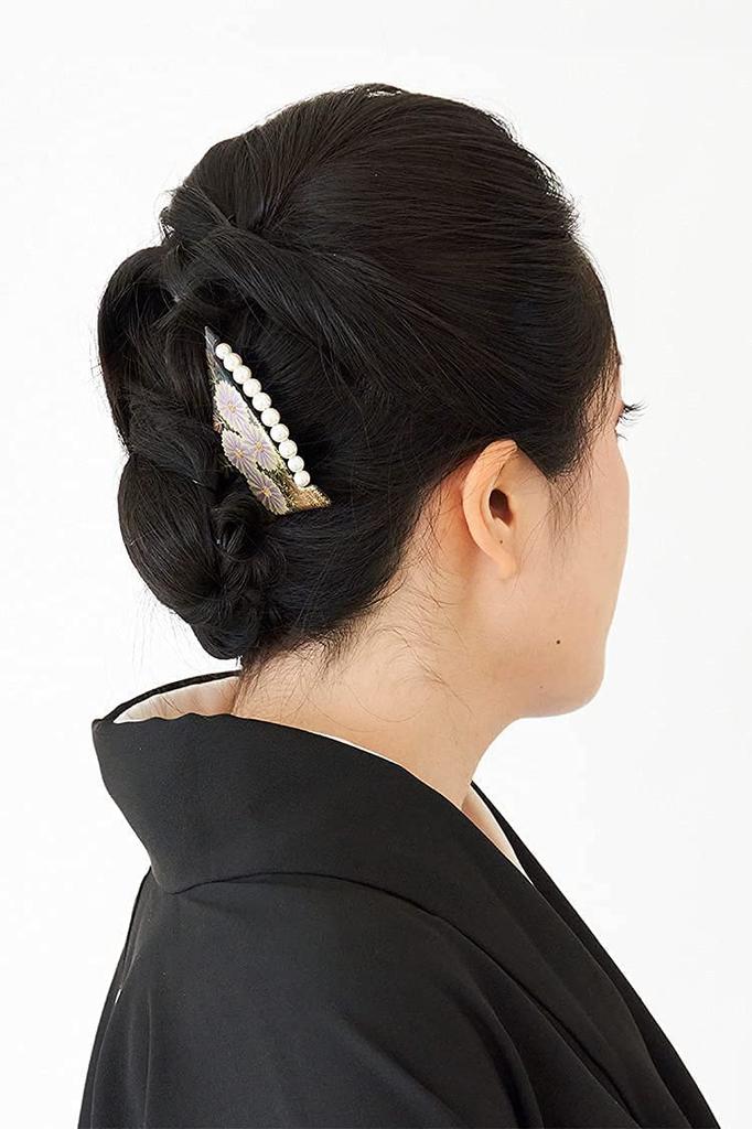 Watmosphere Style 8w502 Maki-e Kanzashi Hair Ornament with Pearl Details