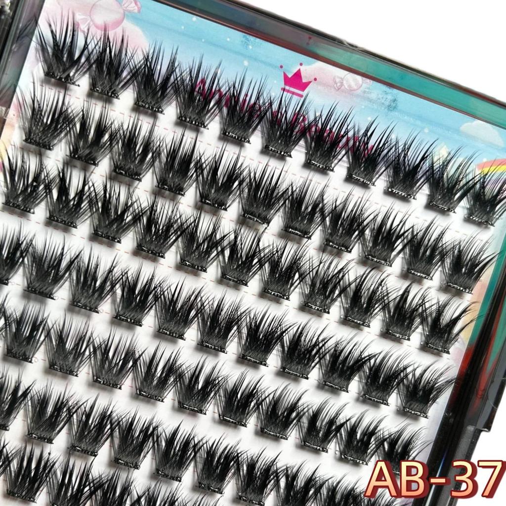 100-120 Cluster Self-Adhesive False Eyelashes,perfect for Women makeup,pre-bonded,14mm,C+ Curl,Long-lasting,waterproof,windproof