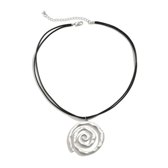 

Женское ожерелье с подвеской в виде морской улитки в богемном стиле, преувеличенное украшение для отдыха на пляже, регулируемая длина, для вечеринок и клуба, ключицы, шеи античный серебряного