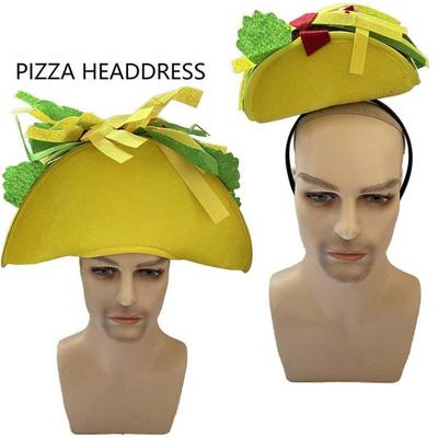 Cappello Patatine Fritte per Capodanno Halloween Cerchietto per Capelli Taco Divertente Personalizzato Accessori per la Testa in Tessuto Cappello Pizza Creativo Copricapo