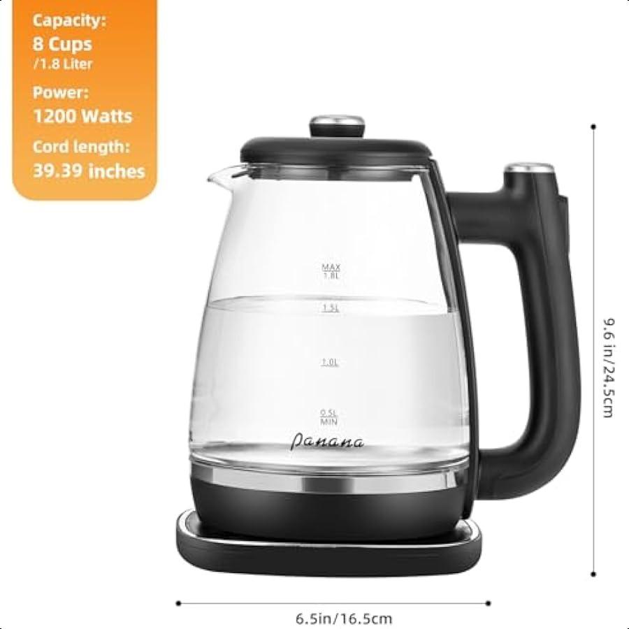 

Электрический чайник Чайник Кувшин 1,8 л 1200 Вт Съемная внутренняя крышка из нержавеющей стали для легкой очистки Чайник для горячей воды Чайник Бойлер United States