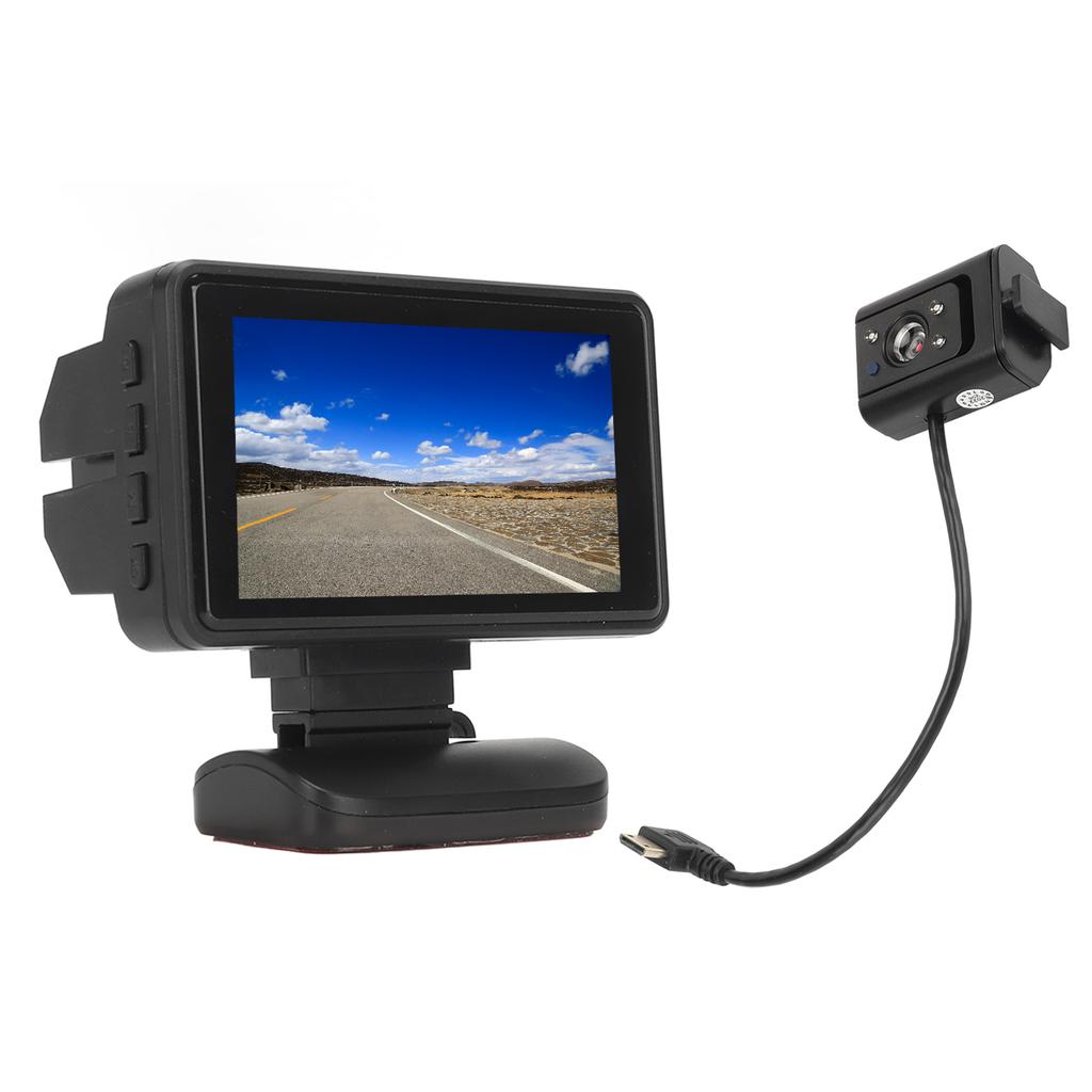 Front Rear Dash Camera 1080P HD IR Night Vision Motion Detection Loop Recording Car Dashboard Cam with 3 Inch LCD
